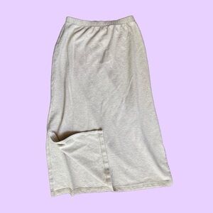 Vintage 90s L.L. Bean cream midi linen skirt with elastic waistband 🔥